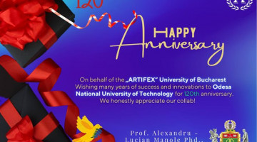 Вітання від Artifex University of Bucharest до 120-тиріччя ОНТУ 🎉